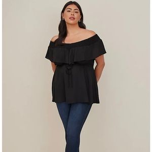 NWT-TORRID-OFF-SHOULDER DRAWSTRING TOP GEORGETTE